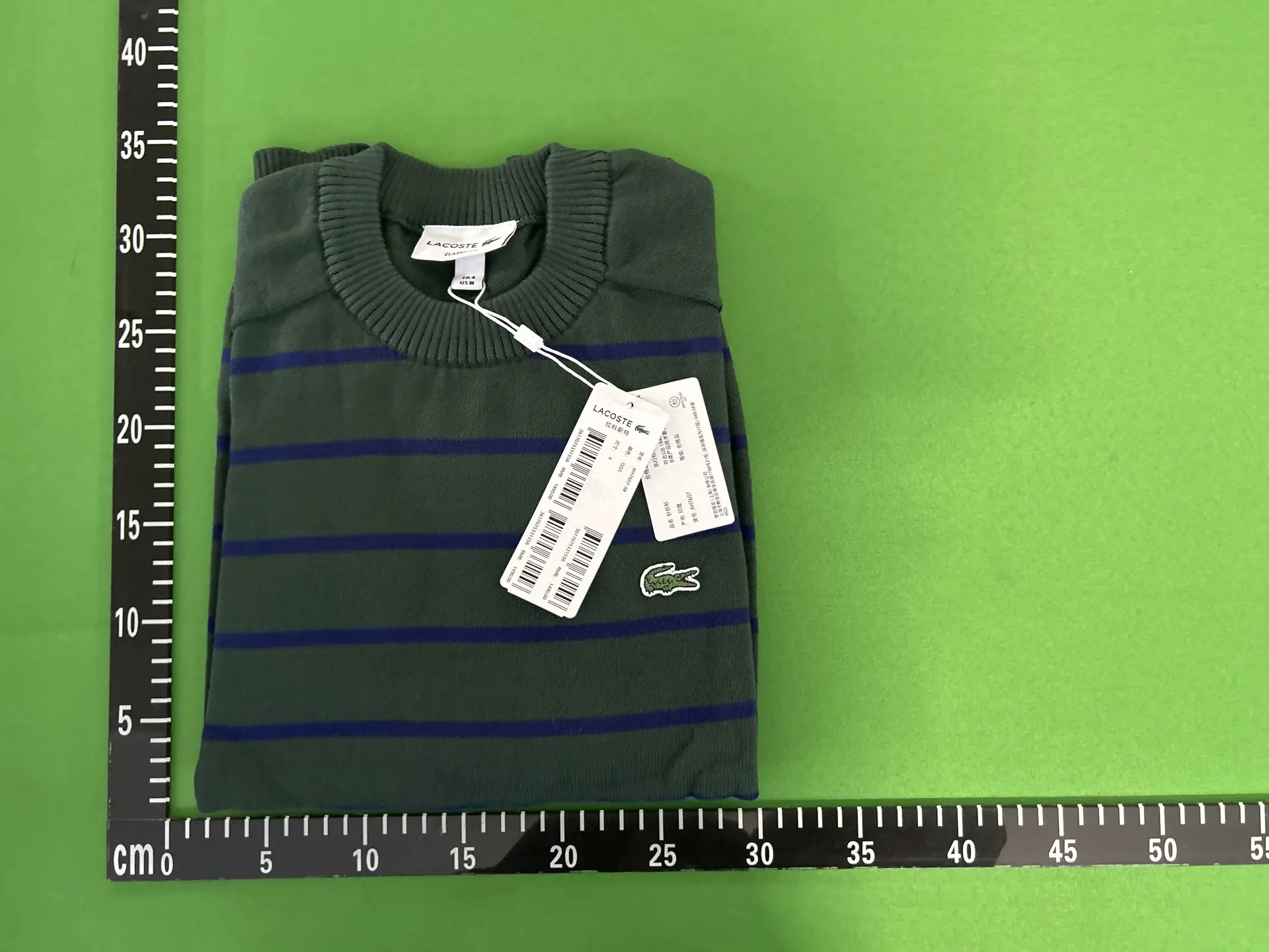 Left Russian thin horizontal stripe two-color sweater 22102051