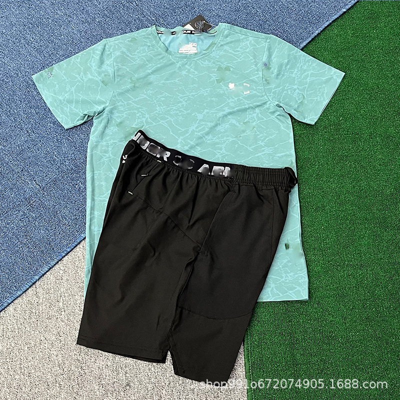 Factory Direct Sales Brand Men's Sportswear and Casual Summer Wear, Available in Multiple Colors, Made from Four-Way Stretch Fabric, Comfortable and Cool, Trendy Set