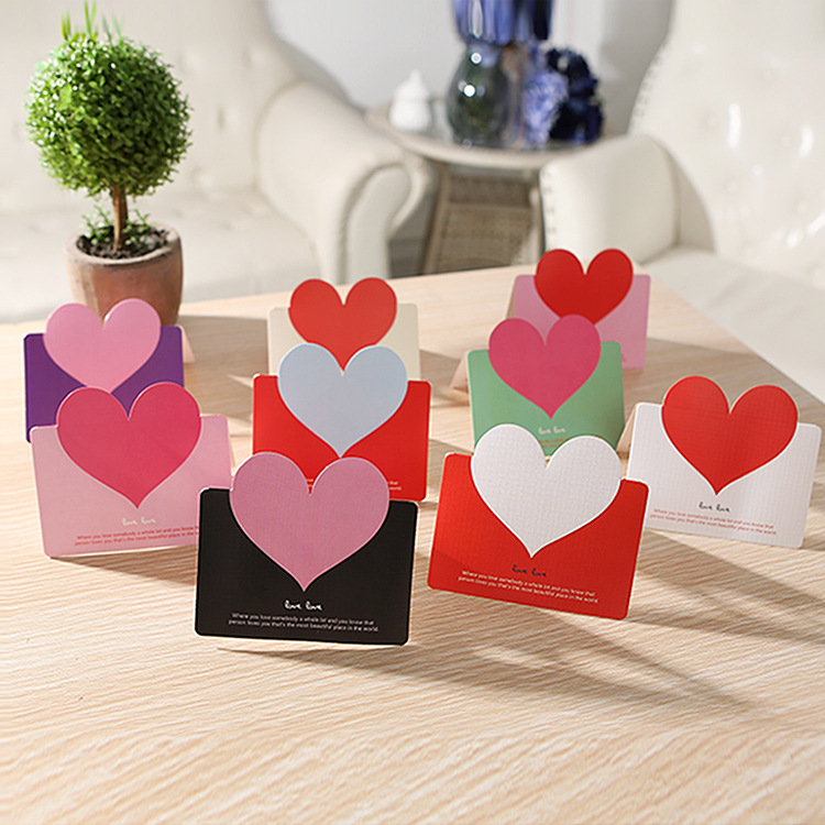Korean Stationery Heart-Shaped Creative New Year's and Valentine's Day Message Cards Business Christmas Holiday Greeting Cards Gift Cards