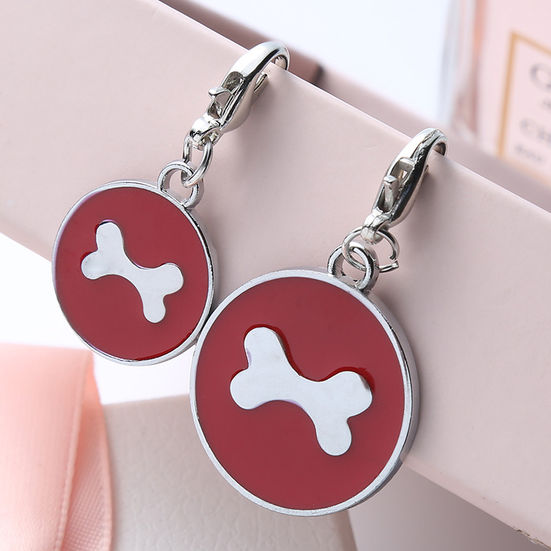 Hot Selling Simple 6-Color Halter Round Pet Jewelry Collar Pendant Cat Tag Dog Tag DIY Lettering Anti-Lost Tag
