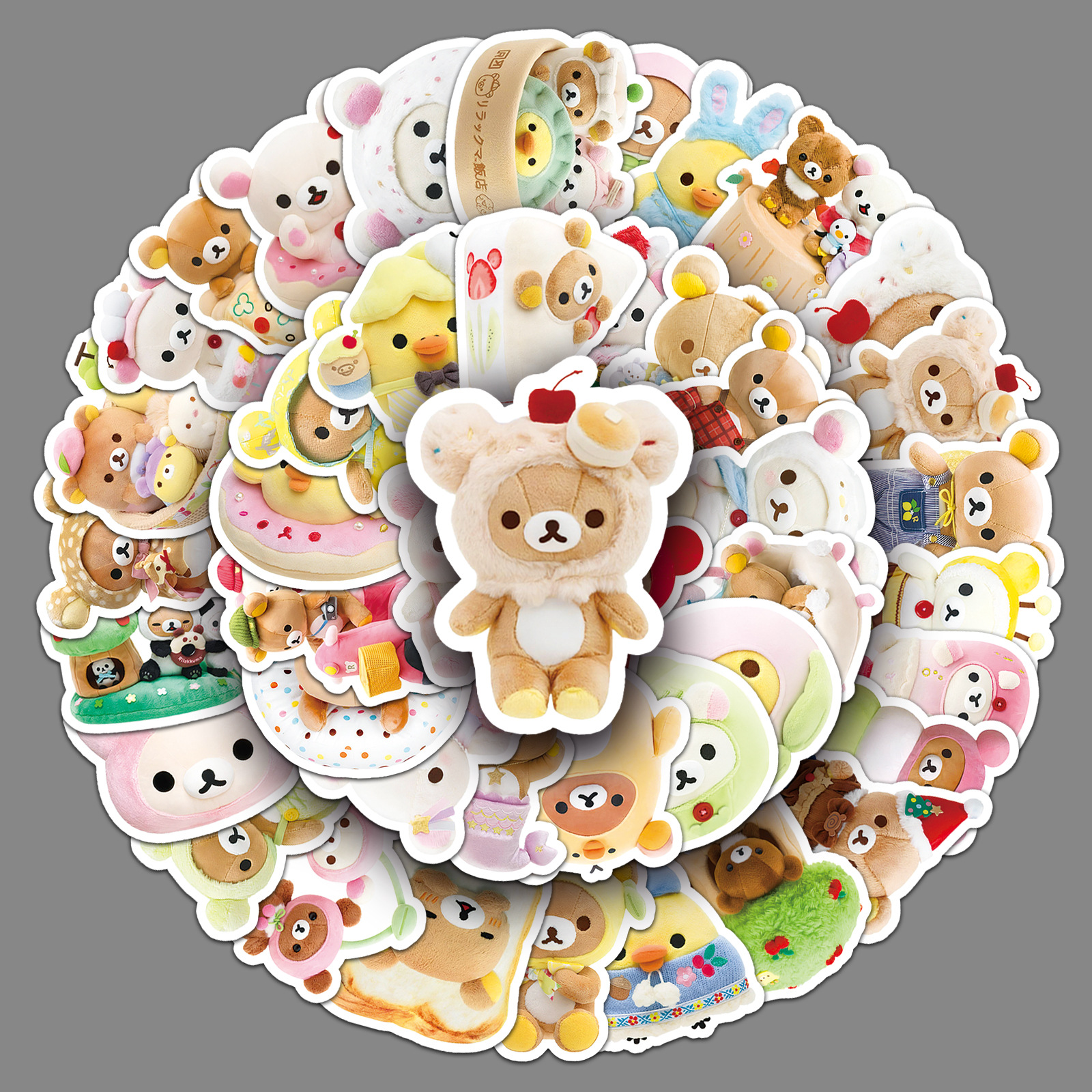 54 pieces of easy bear graffiti stickers cartoon cute ins wind goo card decorative mobile phone shell cup creative DIY stickers