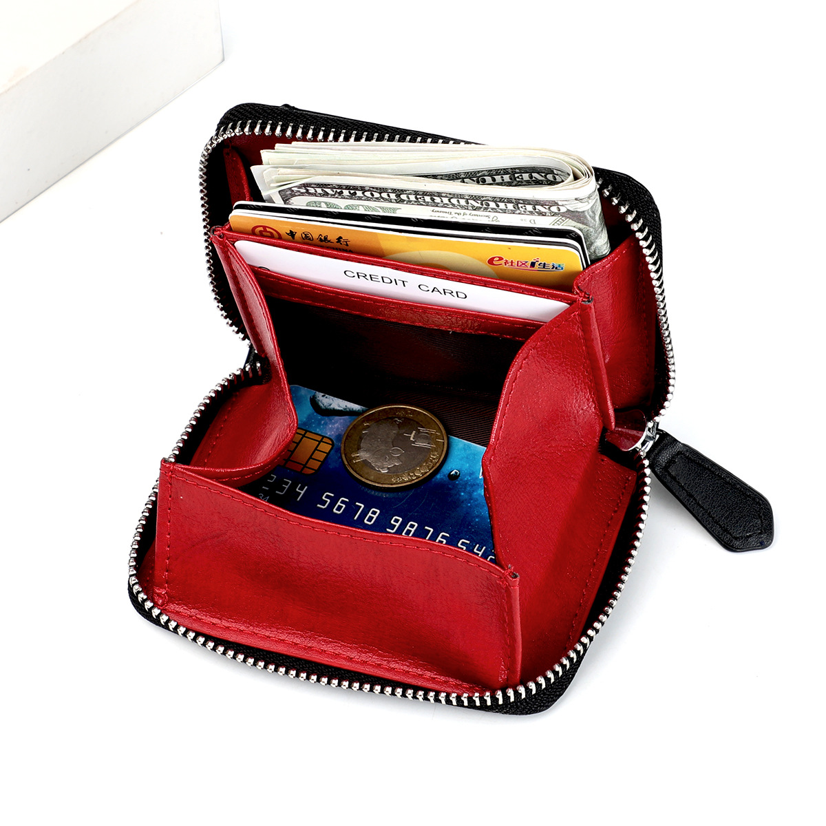 New Foreign Trade Zipper Coin Purse Rfid Anti-Theft Card Holder for Men and Women Japanese Coin Storage Bag Factory Processing