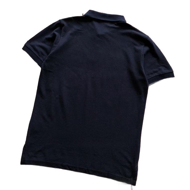 Left-Sided Embroidered Logo, Three-Color Turn-Down Collar Short-Sleeve Shirt 55070605
