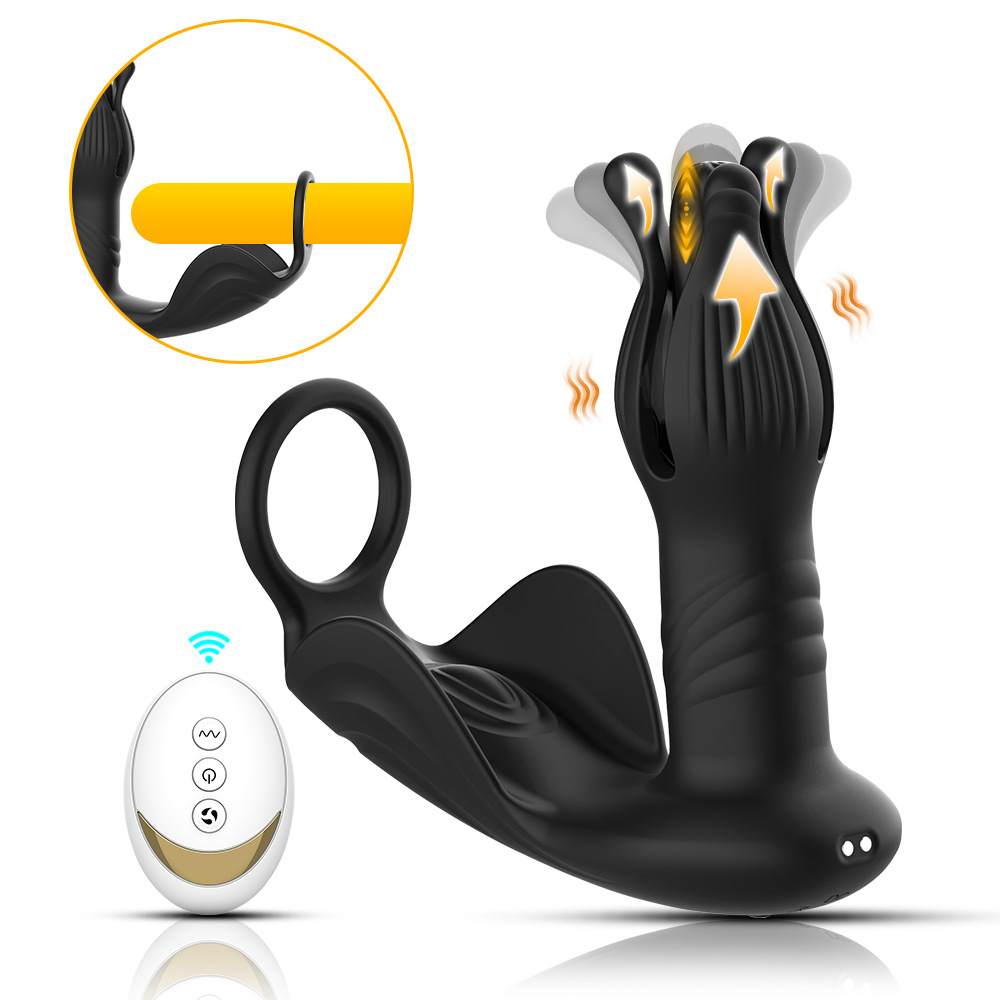 Hell Flower Wireless Remote Control Telescopic Vibrator Prostate Massage Vibrating Anal Plug Adult Products Wholesale