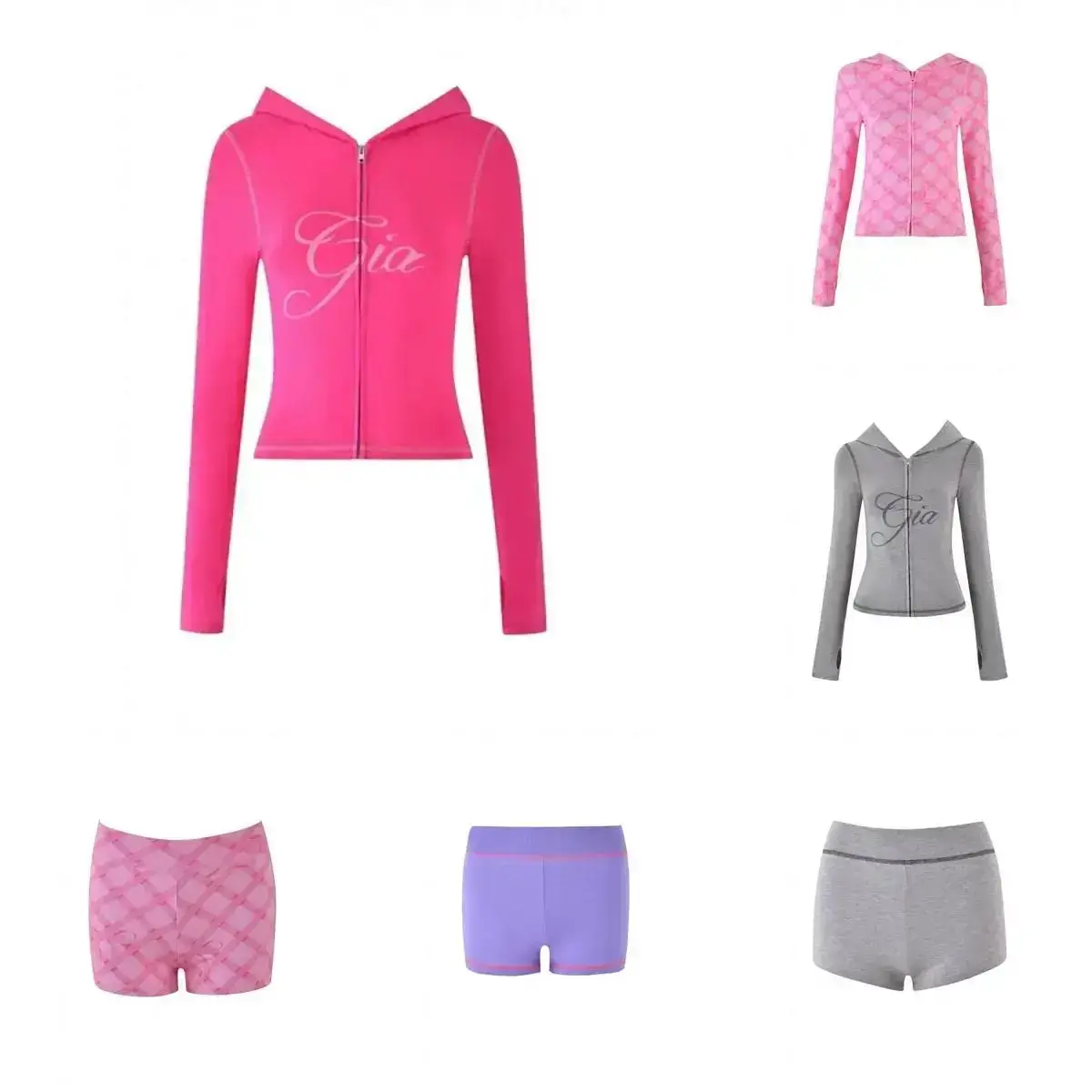 Gia Zip Up Hoodie and Shorts Set