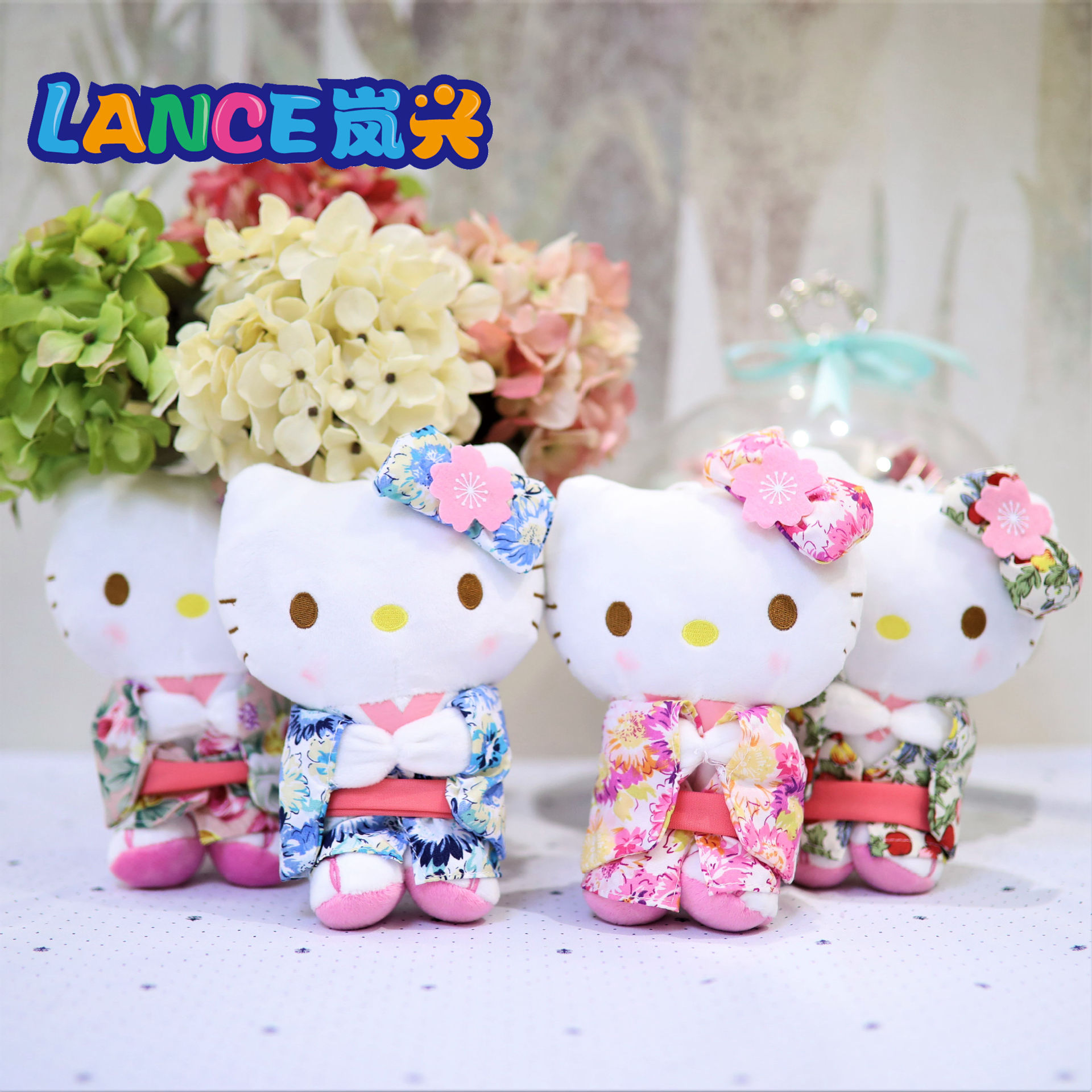 20cm Kimono Kt Plush Toy Doll New Model Night Market Claw Machine Small Doll Company Hello Kitty Kimono Kt Cat