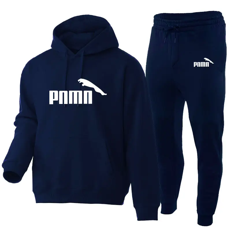 2025 European and American New Men's Autumn and Winter Velvet Pullover Hoodie Casual Suit Manufacturer Spot Wholesale Cross-Border