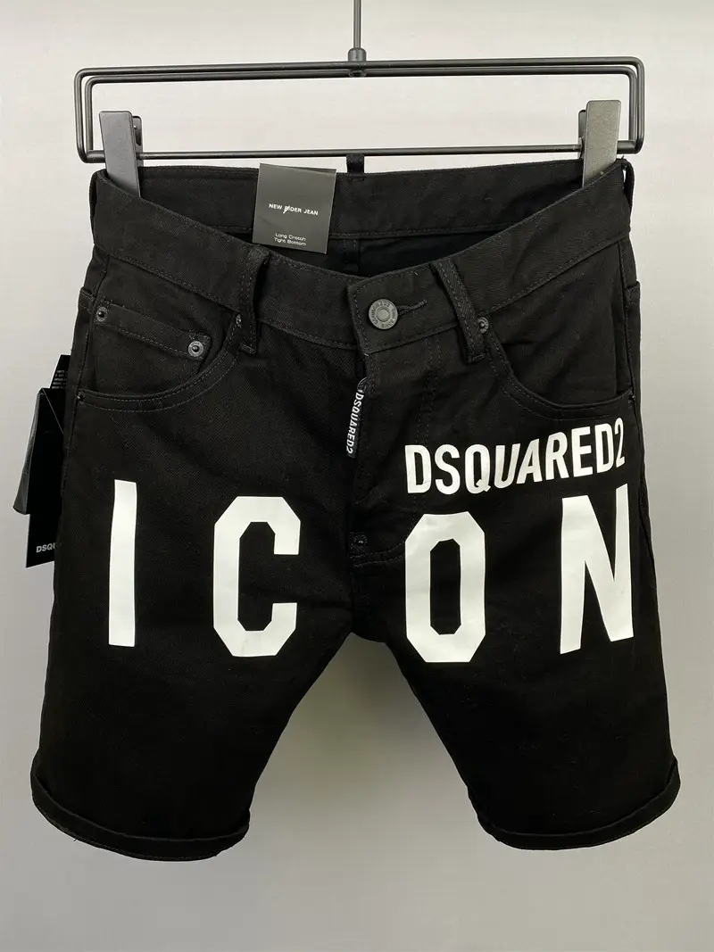 9858-1 Denim shorts dsecond power fashion brand jeans European and American cross-border Men's ripped shorts Denim