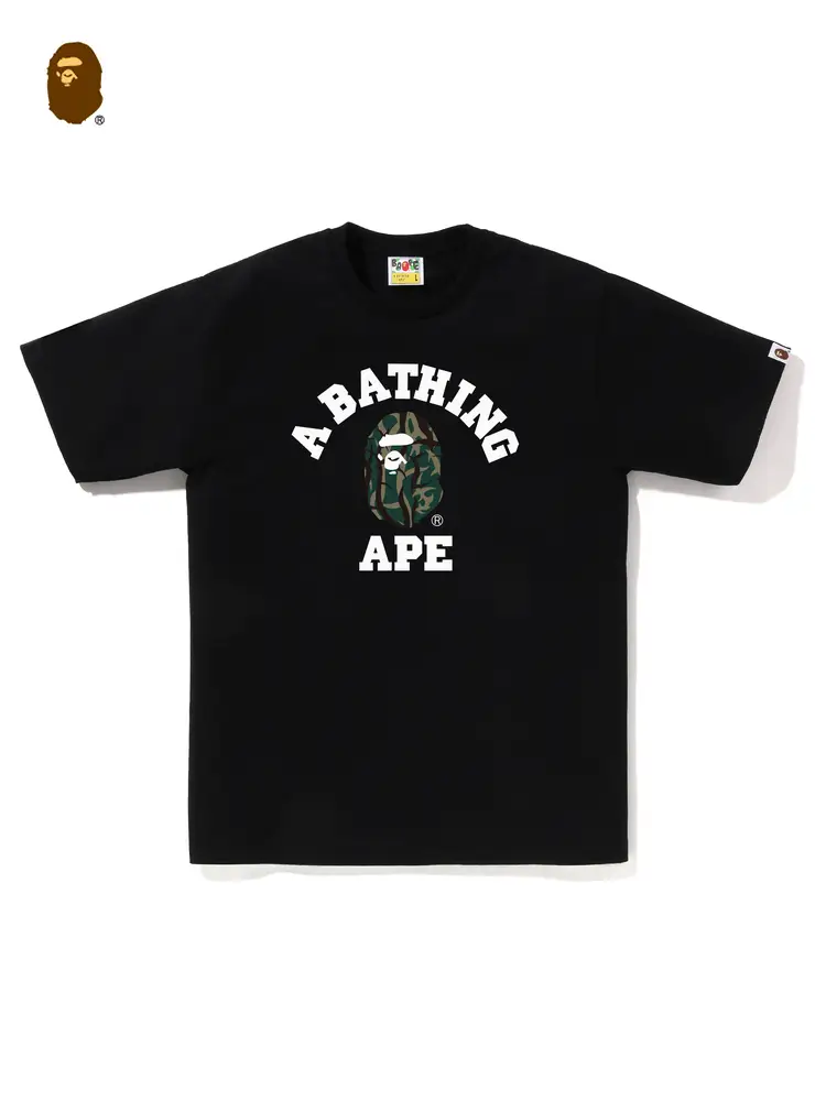 Bape Men's 25Th Spring and Summer Thorn Camouflage Ape letter Print Short Sleeve T-Shirt 033101O
