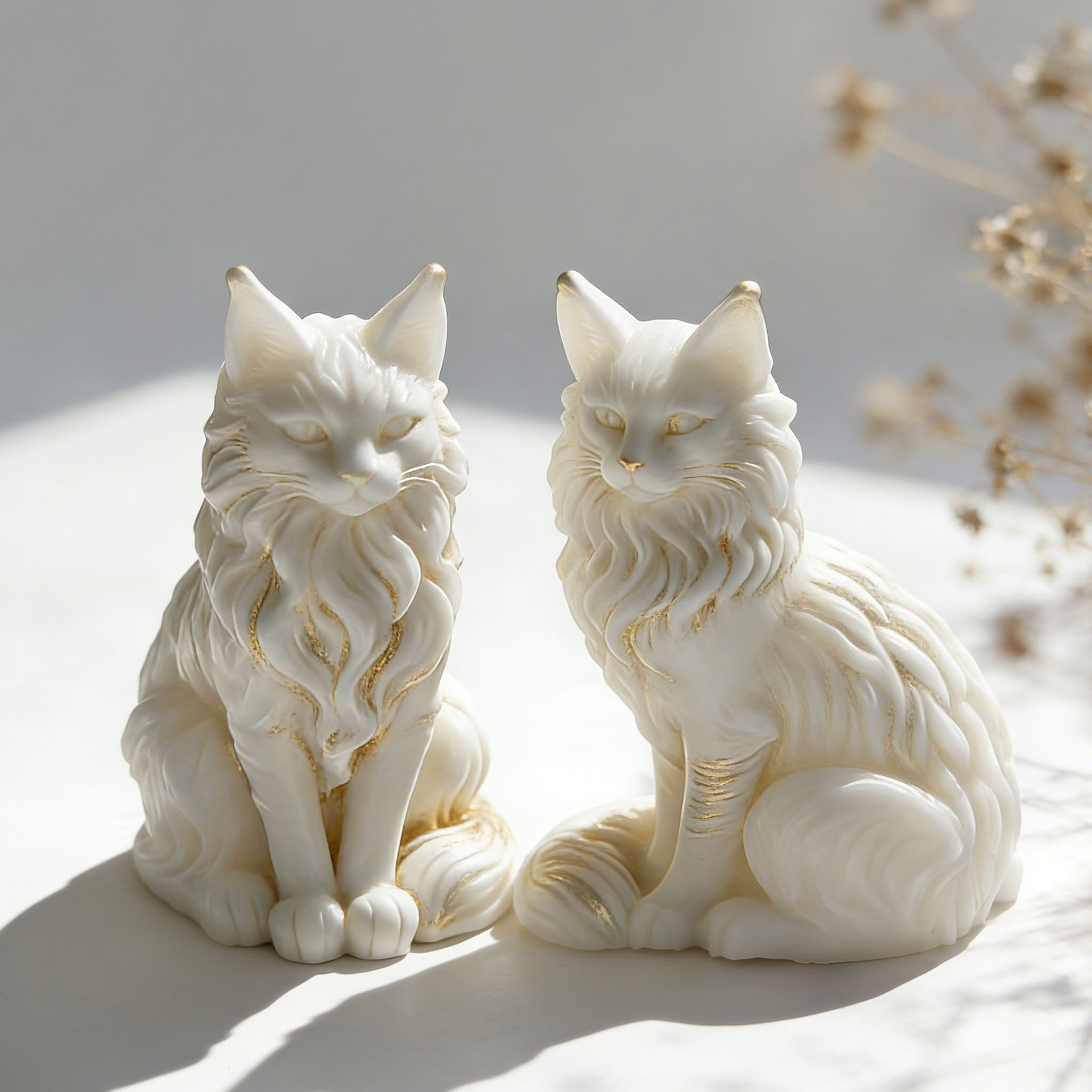 Jiahuimei Maine Coon Cat Aromatherapy Candle Silicone Mold DIY Sitting Kitten Resin Plaster Ornament Mold