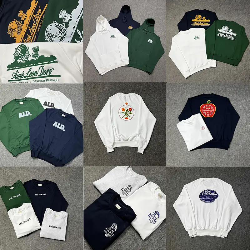 Cross-border Foreign Trade Aime Leon Dore New York Queens Landmark Architecture Printed Hooded Simple Letter Sweat