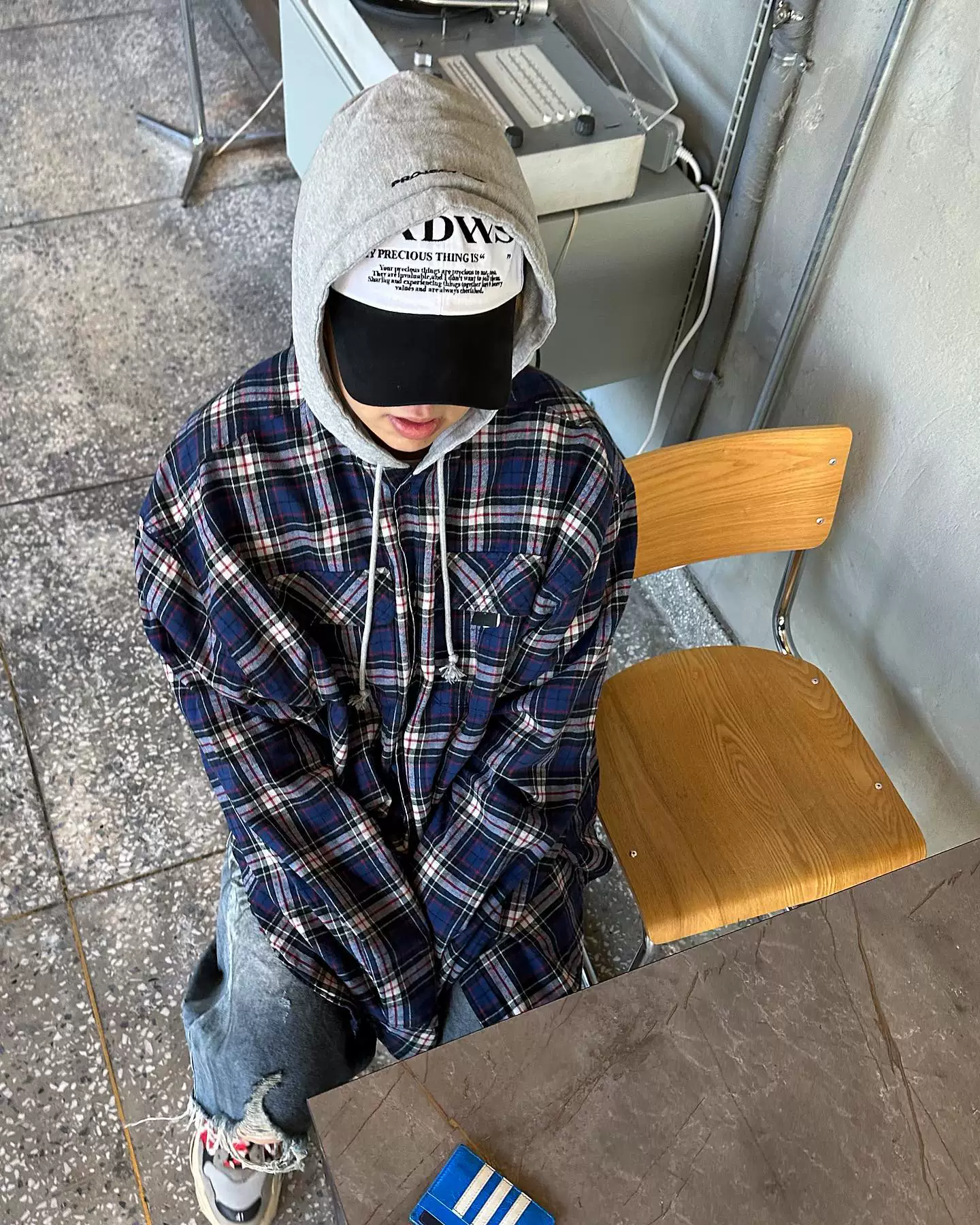 Grailz Project G/R American autumn and winter double-sided checkered hooded shirt, high street loose casual jacket