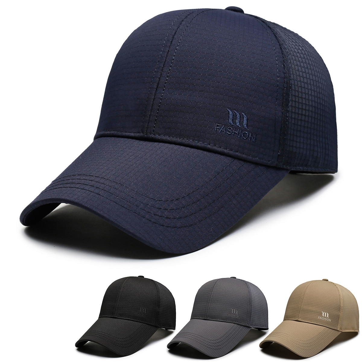 Cross-Border New Style Mesh Hat for Men, Summer Breathable Quick-Dry Baseball Cap, Sun Protection, Outdoor Casual Versatile Peaked Cap