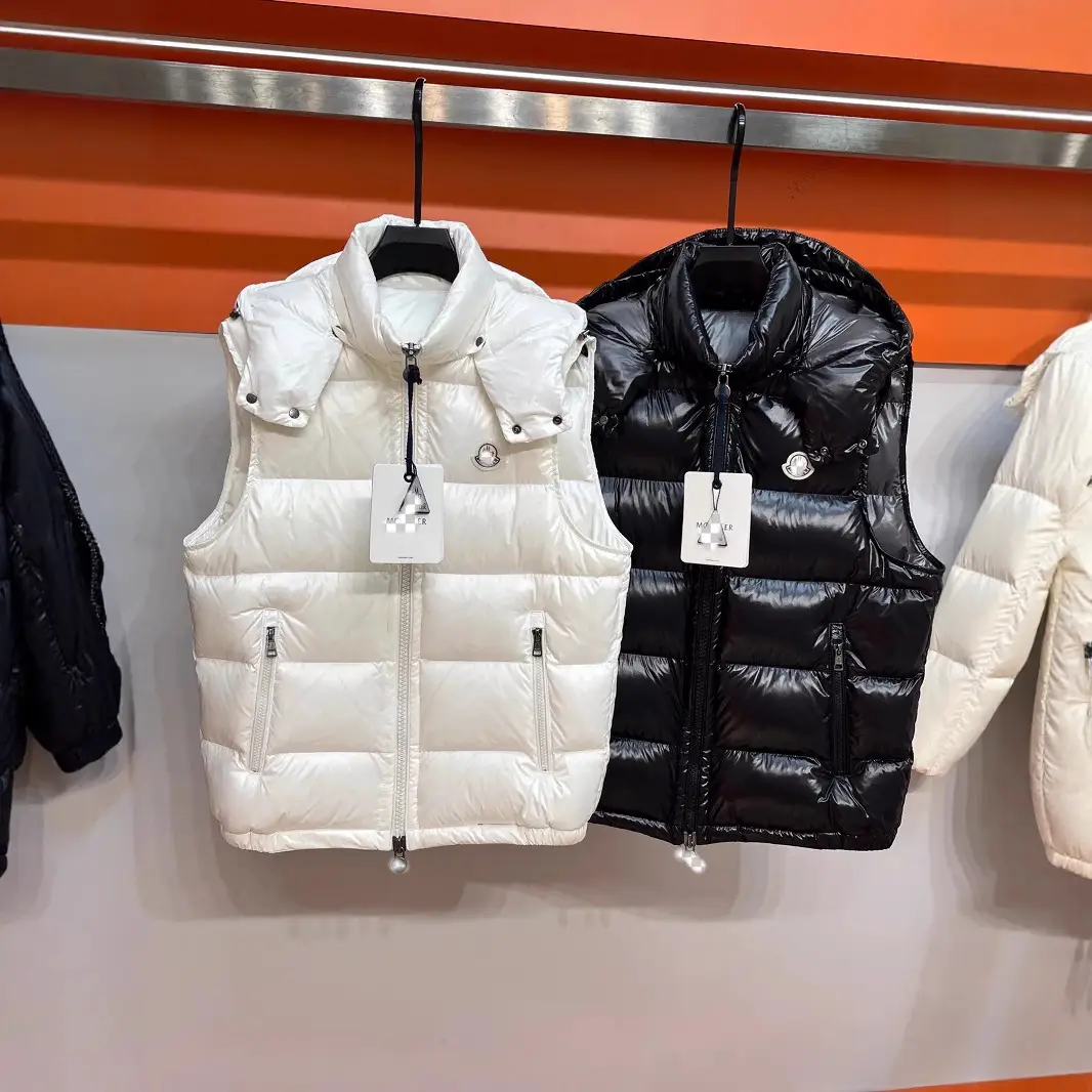 Moncler hooded vest white