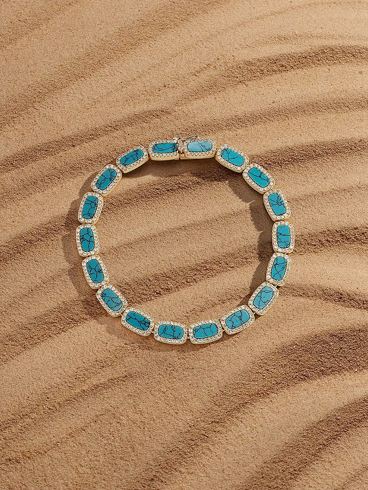 Apm Monaco Lake Blue Bracelet Elegant Square Hand Jewelry Birthday Gift