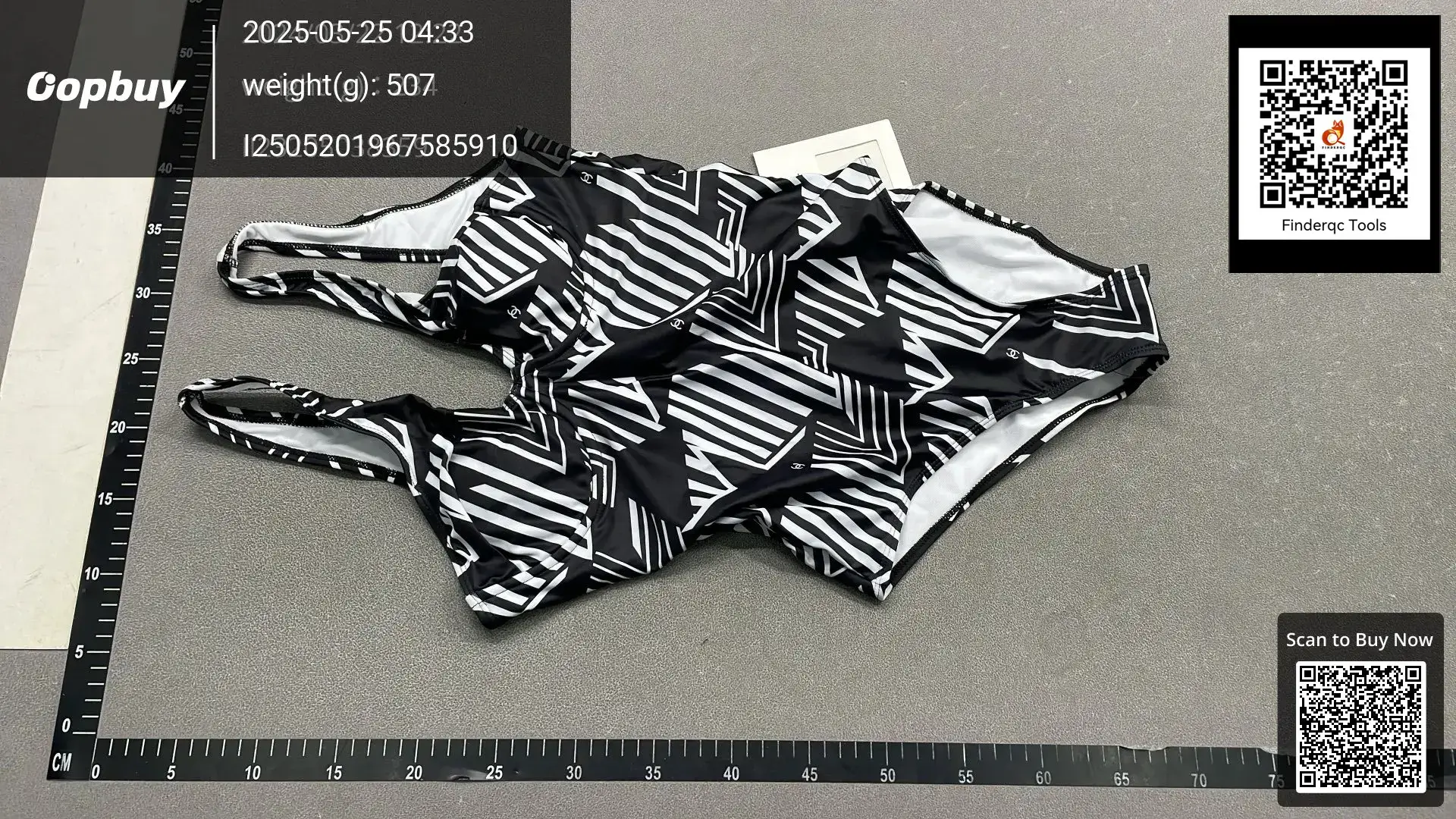 Chanel Black and White Geometric One-Piece Swimsuit