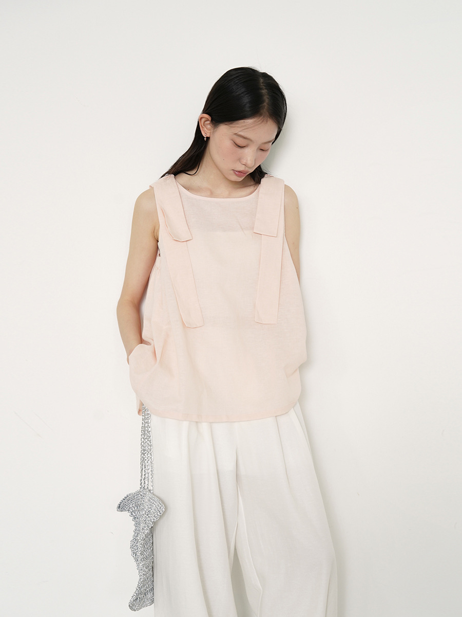 Love and Nancy Guangzhou Thirteen Lines Summer Original New Linen Bow Design Sweet Temperament Shirt 20650