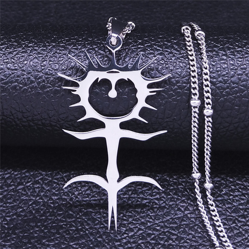 Harajuku Street personalized sunflower pendant necklace dark style hip hop trendy multi-layer circle chain necklace