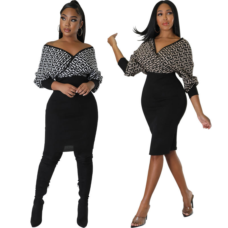 337 European and American Foreign Trade Women's Dress Long Sleeve Dress Small Chanel Style New High-end Hot Girl Hip Dress Fashion