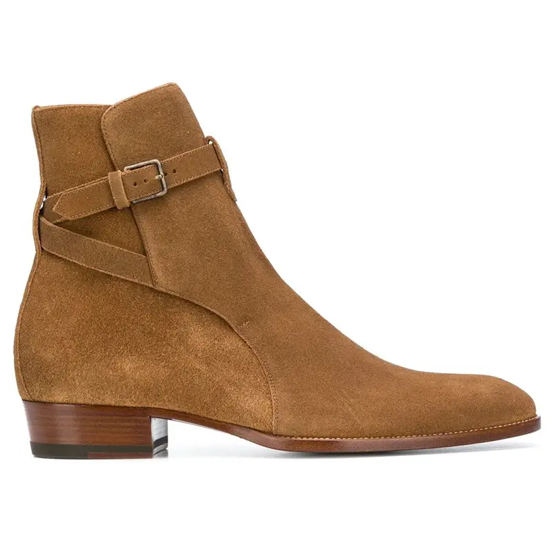 European and American Summer Chelsea Boot Chelsea Boots for Men, Genuine Leather Buckle Pointed Toe British Style Martin Short Boots for Men, Trendy