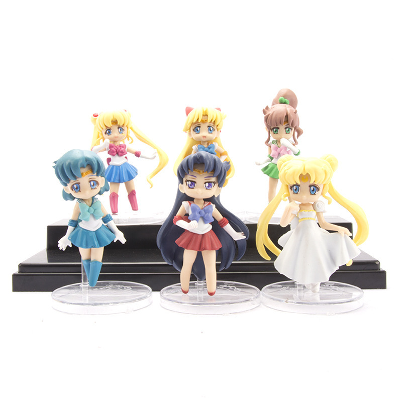 6 8 Generation Sailor Warrior Hand-held Moon Hare Sailor Moon Model Toy Car-mounted Baking Ornaments Doll
