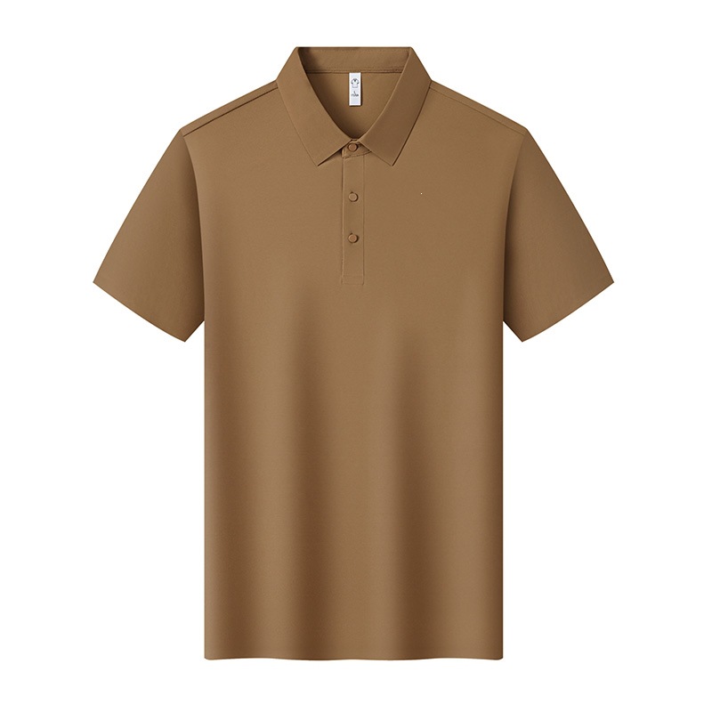Ice Silk Seamless Polo Shirt for Men, Summer Cool and Unique Pique Fabric Short-Sleeve Plain Top, 2026 New Model