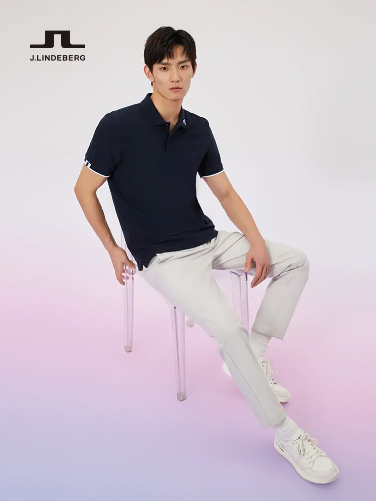 Jlindeberg Jlindeberg Spring and Summer New arrival Business Casual Polo Shirt Lapel Short Sleeve T-Shirt Men