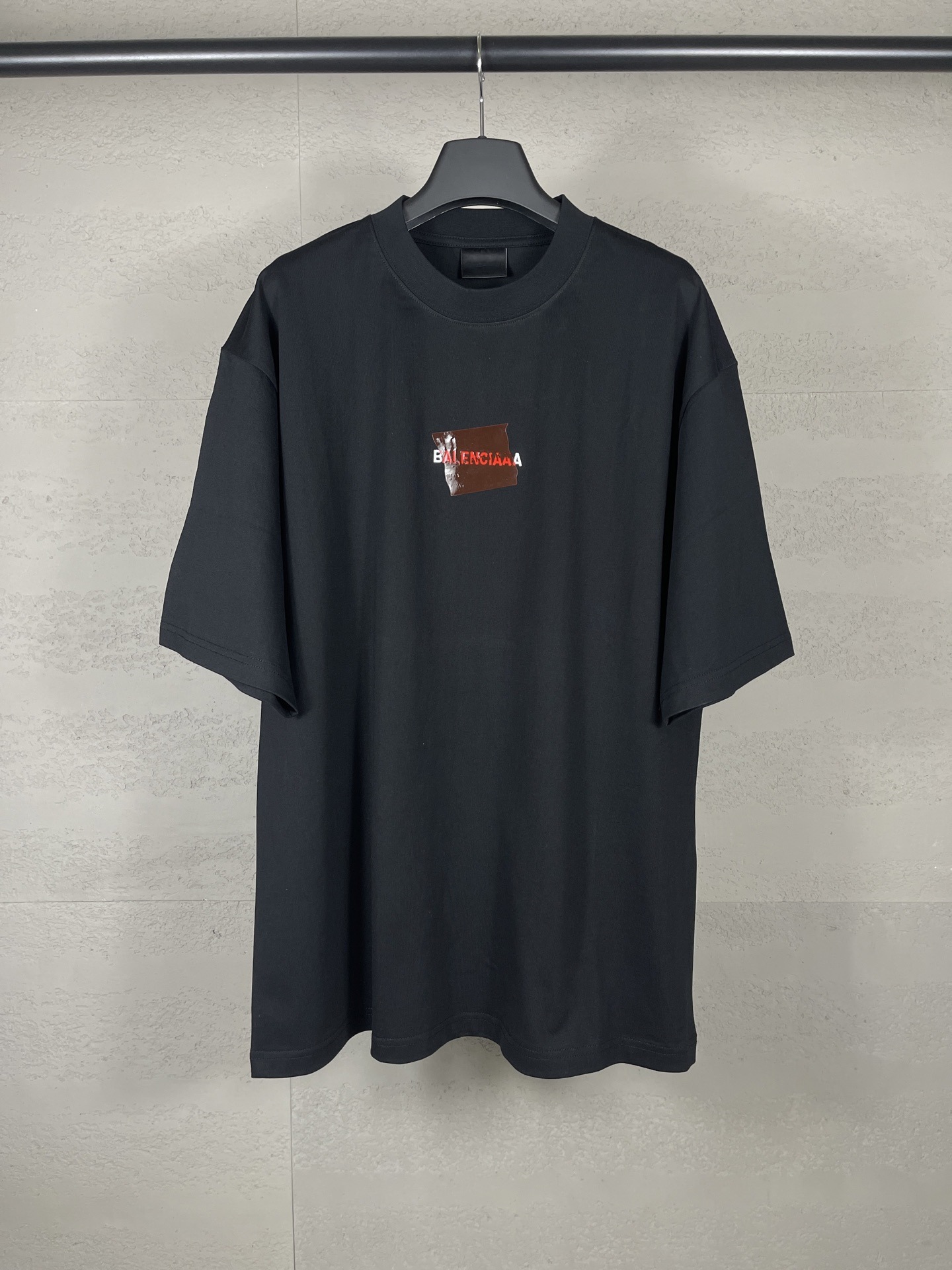 Correct Version High-Quality B Brand 25Ss New Front and Back Letter Logo Embroidery Tape Adhesive Short-Sleeve Loose T-Shirt