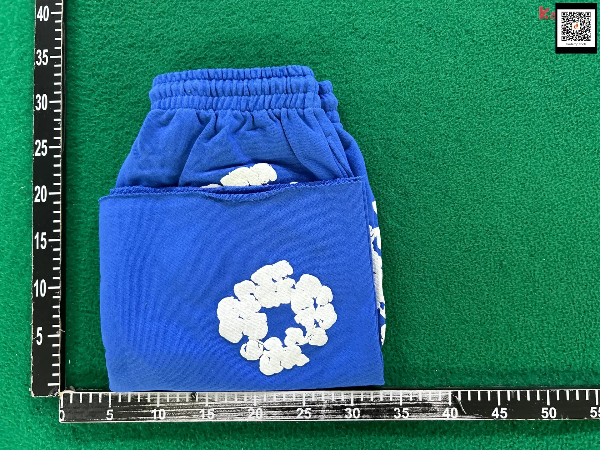 Men Blue Cotton Shorts with White Graphic