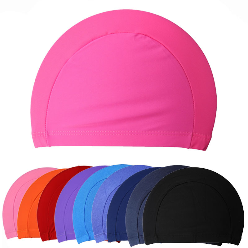 Factory direct men's and women's swimming cap adult universal nylon cloth swimming cap independent packaging swimming cap a large number of spot wholesale
