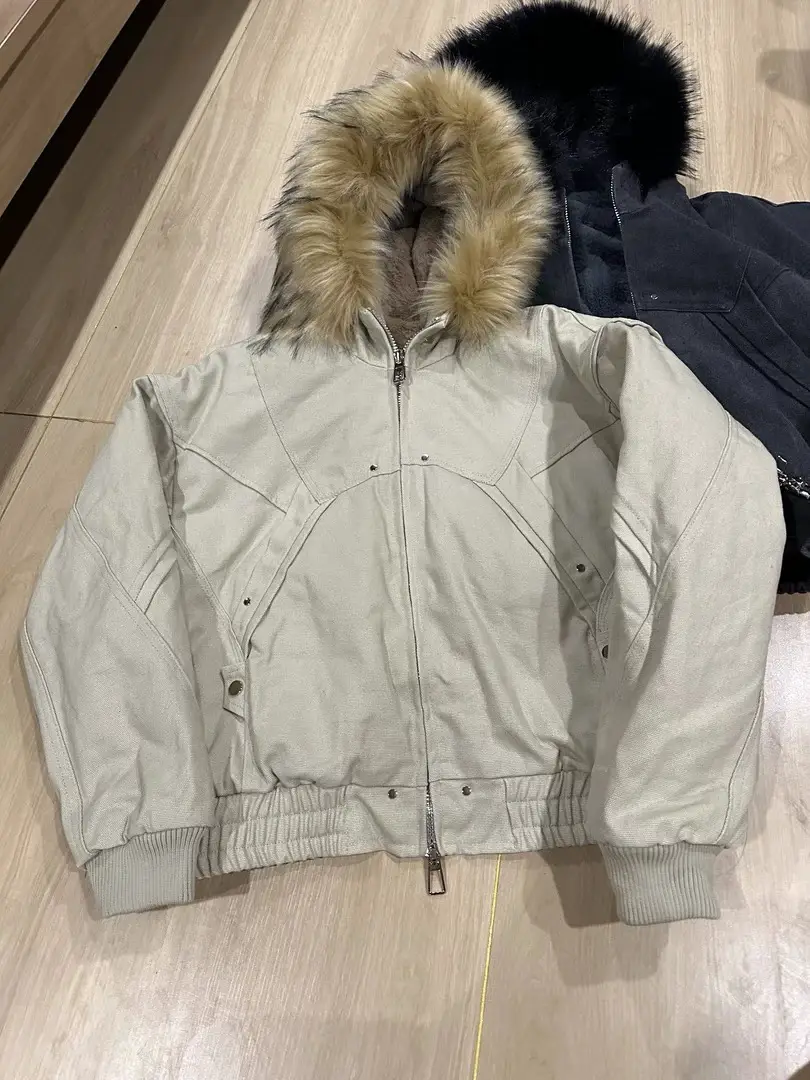 Zuoshan Diao second-generation plush thick coat for men and women, American style clean fit, heavy-duty canvas washed cotton jacket, trendy jacket
