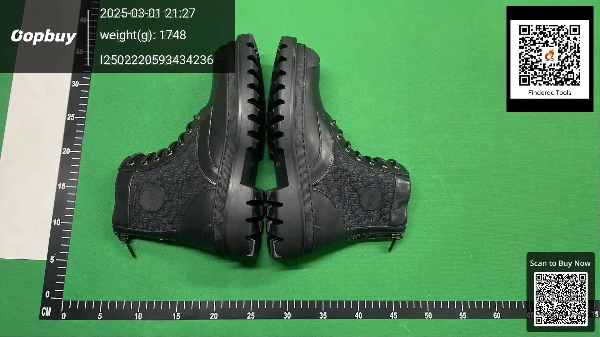 Dior Men's Black Canvas and Leather High-Top Sneakers