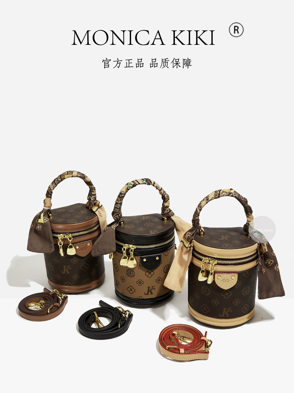 Monica Qiqi Light Luxury Old Flower Small European Station Portable Fortune Bucket Bag Women's One-shoulder Underarm High-end Sense