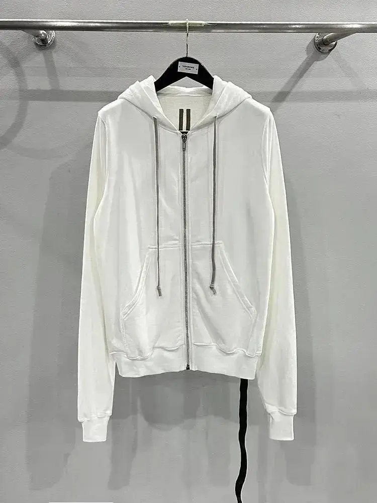 Thom Browne White Zip Hoodie