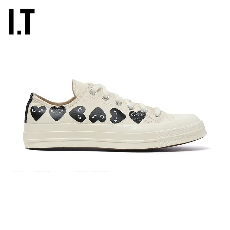 It Cdg Play Comme Des Garcons 2024 Winter Couple Low-Top Canvas Shoes