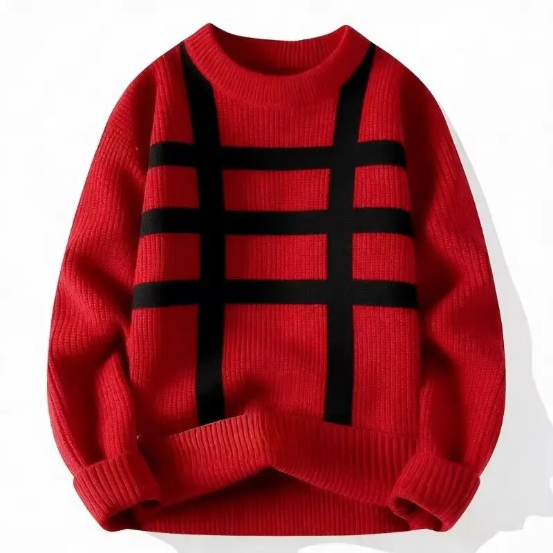 Co-Branded Plaid Red Sweater