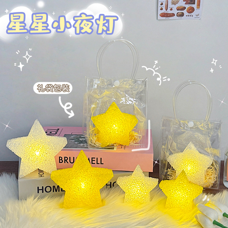 Creative cartoon handheld star nightlight bedroom dormitory bedside lamp decorative atmosphere lamp to send girlfriends birthday gift