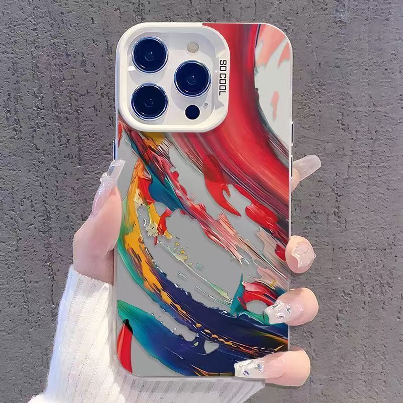 Suitable for Samsung A55 35 A53 34 Mobile Phone Case S24Ultra Oil Painting Splash Ink S23Fe/Note20Ultra
