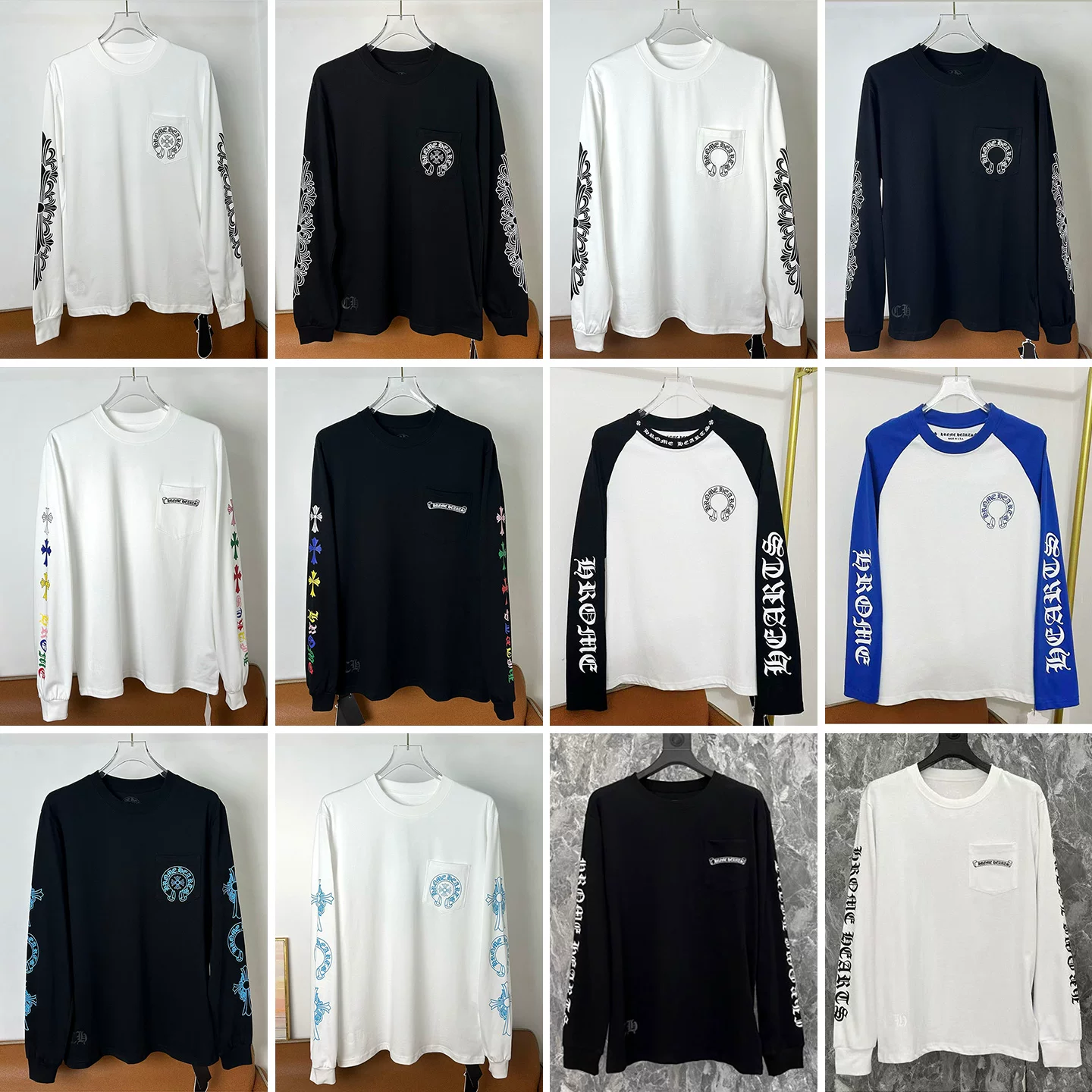 V\u002671 Trendy Brand Fu Cross Cross Long Sleeve Top Official Flagship Store Authentic 26ss New American T-shirt