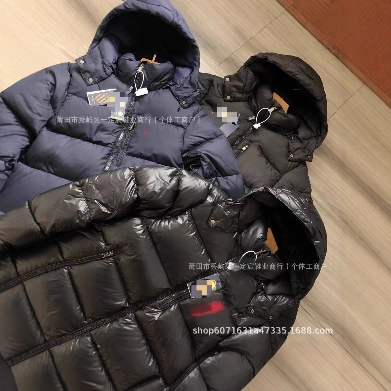 Cross-border bestseller RL high‑version hooded unisex warm jacket, embroidered, windproof, loose‑fitting coat for men and women Foto QC de WEIDIAN na Qualit.ly