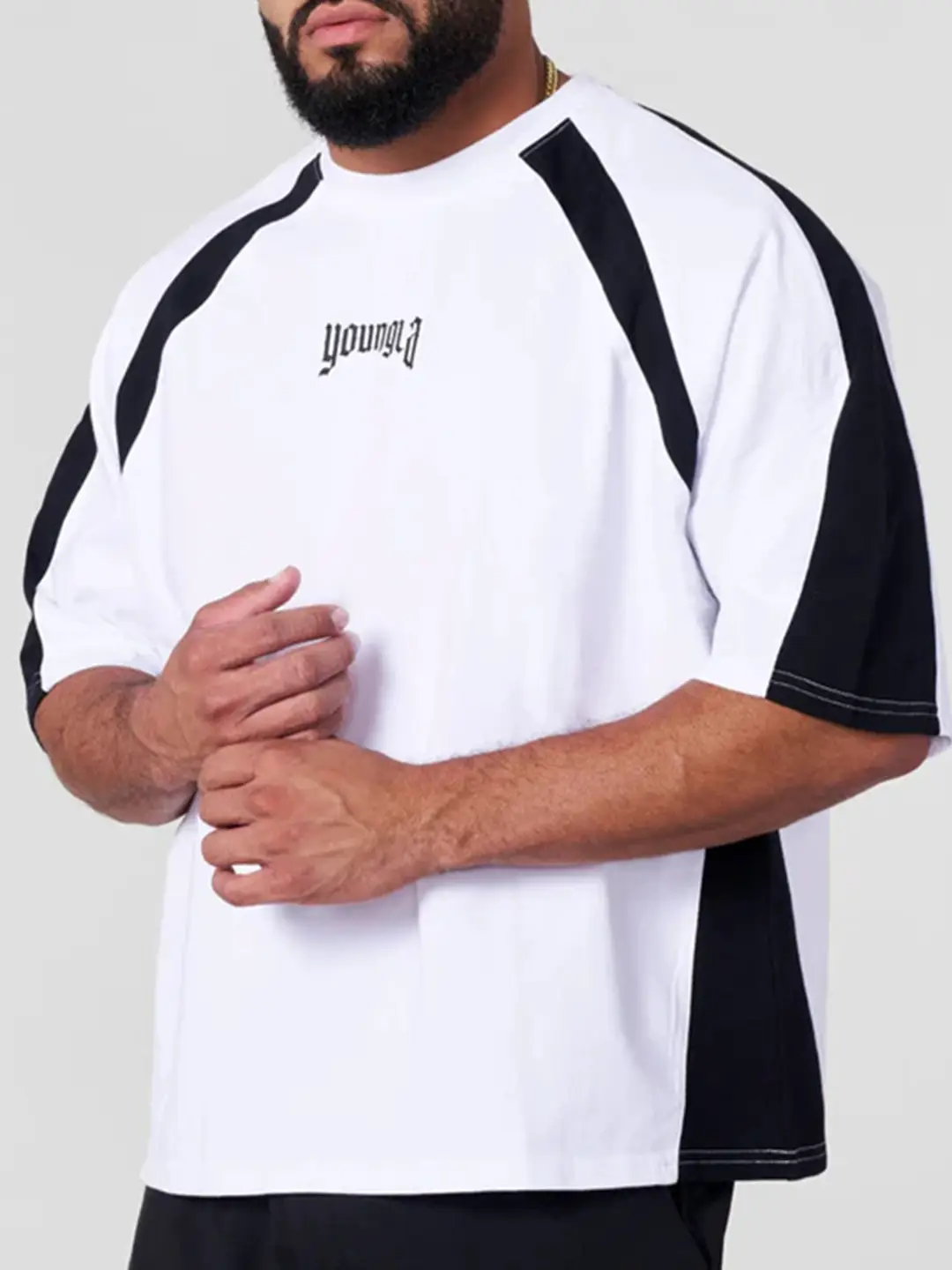 Sports short sleeved men's T-shirt American trendy brand YOUNG LA fitness breathable quick drying training muscle massage iron casual camouflage