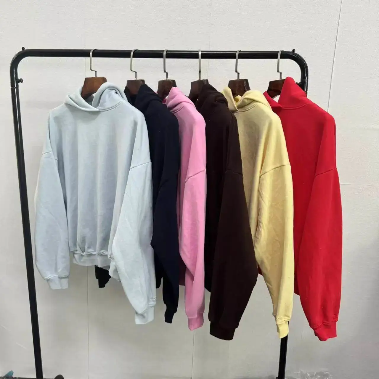 Foreign trade women's 75 cotton brushed fleece hooded sweatshirt 13 color solid color basic model 1208