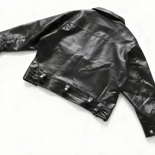 Black Spiral Zipper on the Left Side, Black Lapel Jacket 44121148