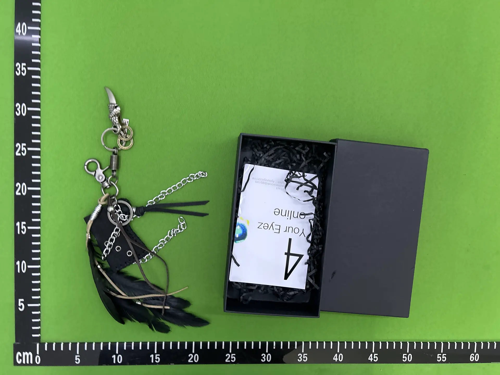 Without Me/4Youreyez Visual Style Furry Black Feather Pendant Keychain Original
