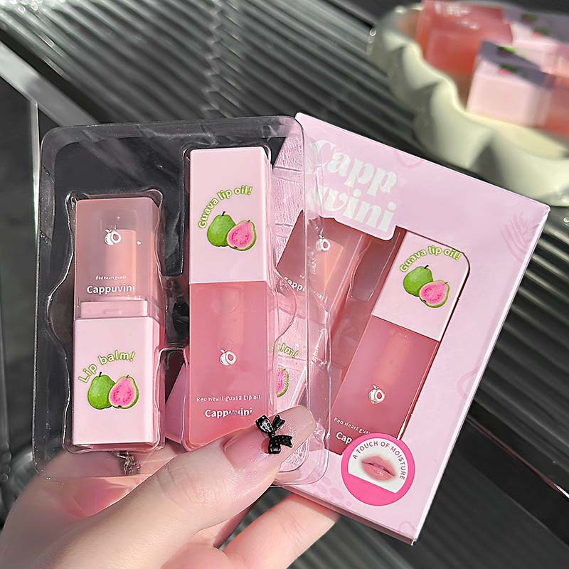 Cross-Border Cappuvini Red Heart Guava Lip Care Set, Lightens Lip Lines, Does Not Dry Out, Moisturizes, and Cares for the Lips