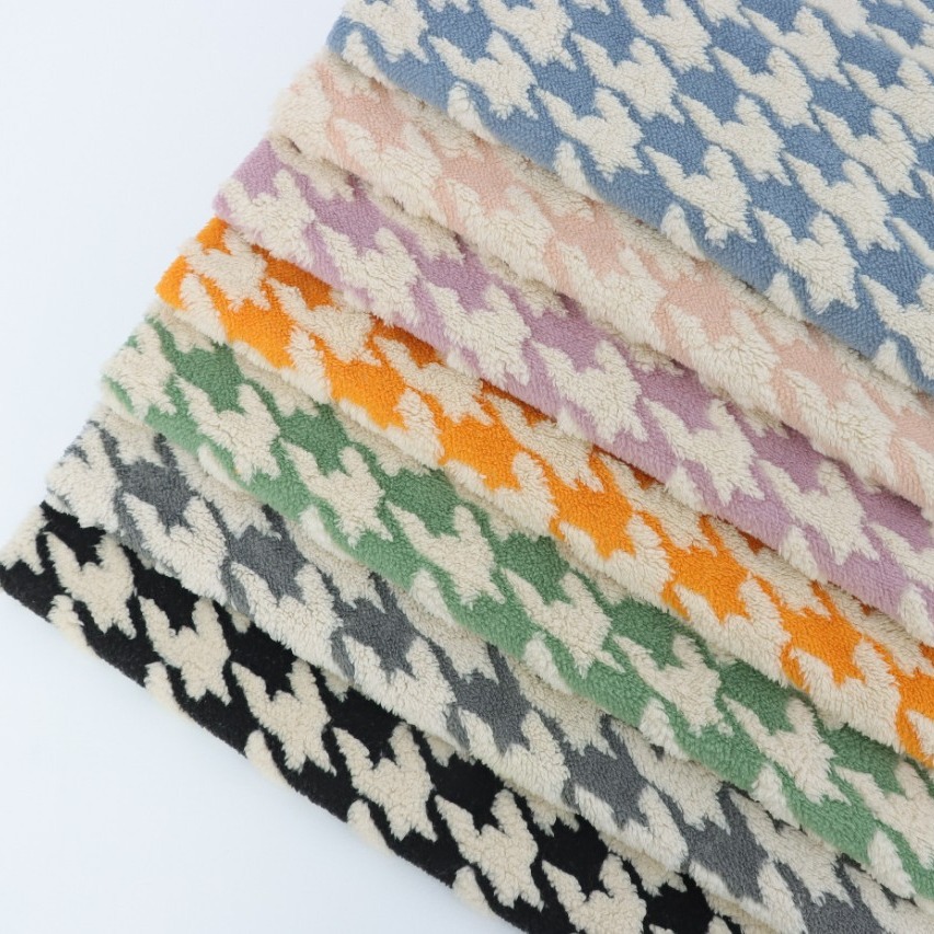 in stock cotton wool jacquard houndstooth clothing shoes and hats home textile pet appliance warm fabric