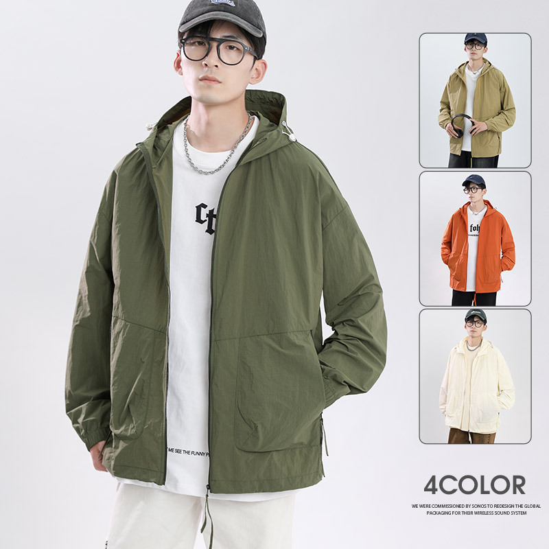 Public Edition Customized Men's Plus Size Sunscreen Clothing Men's Summer Lightweight Breathable Jacket Skin Clothing Men's Trendy Brand Top