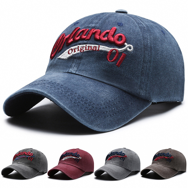 Baseball Cap Women's American-style Face Show Small Retro Washed Men's Denim Cap Hat Travel Spring Explosions Cross-border