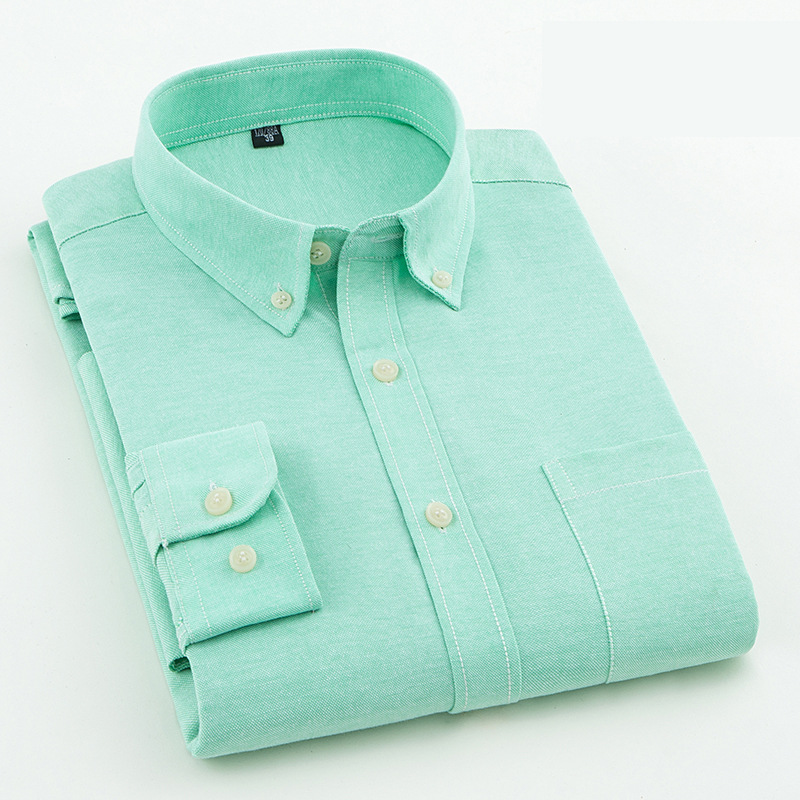 Oxford Shirt Men's Summer Thin Long-Sleeved Business Casual Versatile White Shirt Men's Trendy Tops