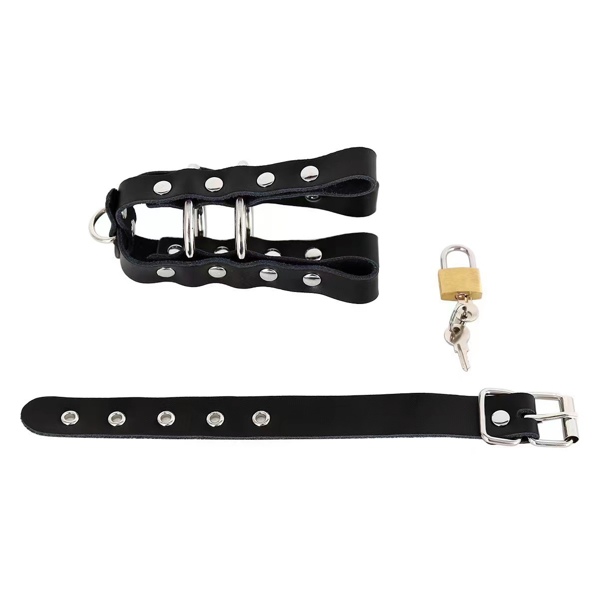 New foreign trade SM men's wear JJ penis Birdcage ring adult restraint leather lock ring set sex toys wholesale